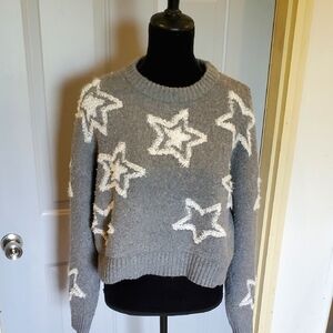 Pink Rose Gray Star Sweater